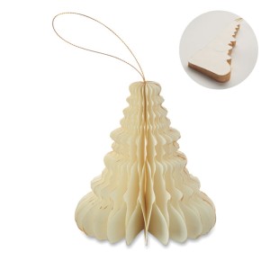 Christmas paper tree hanger, Beige