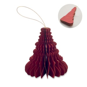 Christmas paper tree hanger, Red