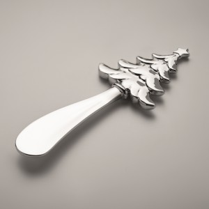 Christmas tree cheese knife, Matt Silver (Metal kitchen equipments)