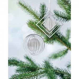 Circle decoration with ribbon, Silver (Decorations)