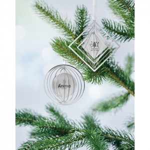 Circle decoration with ribbon, Silver (Decorations)