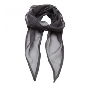 'COLOURS COLLECTION' PLAIN CHIFFON SCARF, Dark Grey (Scarf)