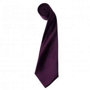 'COLOURS COLLECTION' SATIN TIE, Aubergine (Scarf)