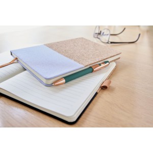 Cork and cotton notebook Trevor, white (Notebooks)