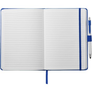 Crown A5 notebook with stylus ballpoint pen, Blue (Notebooks)