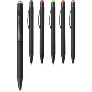 Dax rubberstylusballpoint pen, Black, royal (Multi-colored, multi-functional pen)