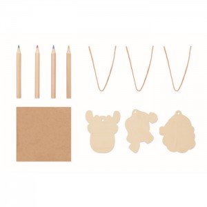 Drawing wooden ornaments set, Wood (Decorations)