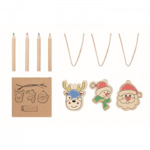 Drawing wooden ornaments set, Wood (Decorations)