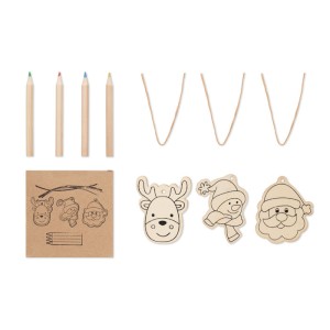 Drawing wooden ornaments set, Wood (Decorations)