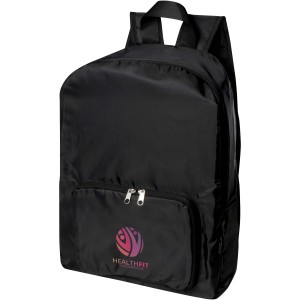 EcoFold RPET foldable backpack 15L, Solid black (Backpacks)