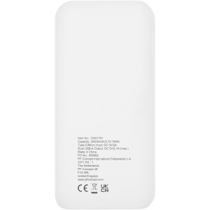 Electro 20.000 mAh recycled plastic power bank, White (Powerbanks)