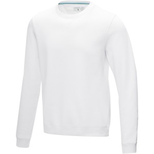 Jasper men's  organic GRS recycled crewneck sweater, White