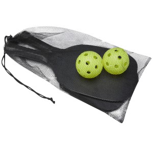 Enrique paddle set in mesh pouch, Solid black (Beach equipment)