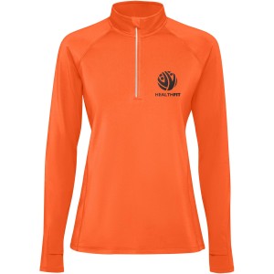 Estambul long sleeve women's half zip sweatshirt, Fire orange (Pullovers)