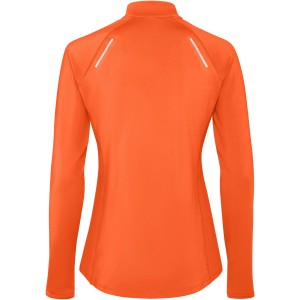 Estambul long sleeve women's half zip sweatshirt, Fire orange (Pullovers)