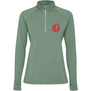 Estambul long sleeve women's half zip sweatshirt, Laurel green (Pullovers)