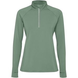 Estambul long sleeve women's half zip sweatshirt, Laurel green (Pullovers)