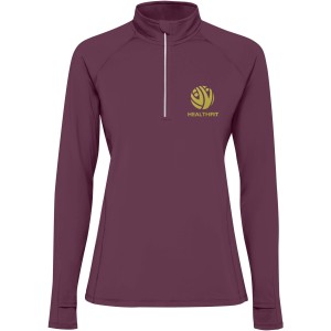 Estambul long sleeve women's half zip sweatshirt, Plum red (Pullovers)