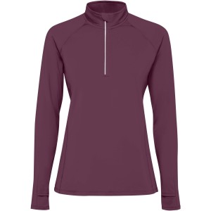 Estambul long sleeve women's half zip sweatshirt, Plum red (Pullovers)