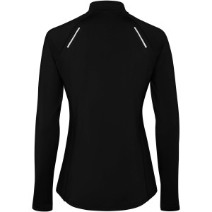 Estambul long sleeve women's half zip sweatshirt, Solid black (Pullovers)