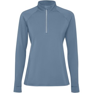 Estambul long sleeve women's half zip sweatshirt, Storm blue (Pullovers)