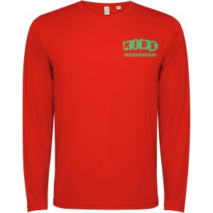 Estoril long sleeve kids t-shirt, Red (T-shirt, mixed fiber, synthetic)
