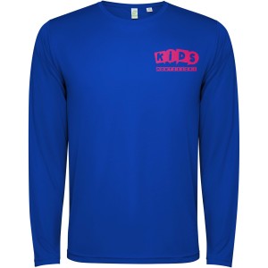 Estoril long sleeve kids t-shirt, Royal blue (T-shirt, mixed fiber, synthetic)