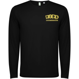 Estoril long sleeve kids t-shirt, Solid black (T-shirt, mixed fiber, synthetic)