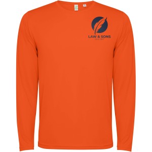 Estoril long sleeve unisex t-shirt, Fire orange (T-shirt, mixed fiber, synthetic)