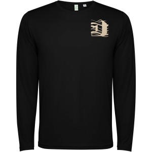 Estoril long sleeve unisex t-shirt, Solid black (T-shirt, mixed fiber, synthetic)