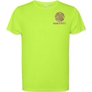 Estoril short sleeve kids t-shirt, Fluor Green (T-shirt, mixed fiber, synthetic)