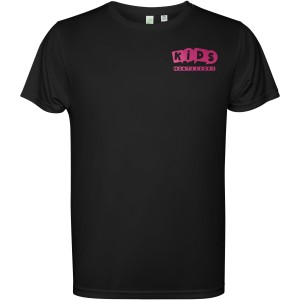 Estoril short sleeve kids t-shirt, Solid black (T-shirt, mixed fiber, synthetic)