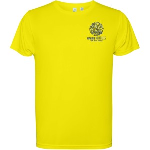 Estoril short sleeve men's t-shirt, Fluor Yellow (T-shirt, mixed fiber, synthetic)