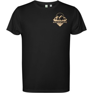 Estoril short sleeve men's t-shirt, Solid black (T-shirt, mixed fiber, synthetic)
