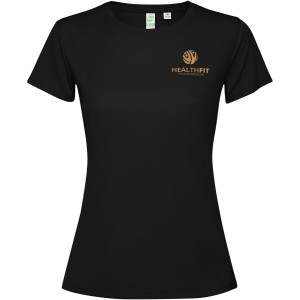Estoril short sleeve women's t-shirt, Solid black (T-shirt, mixed fiber, synthetic)