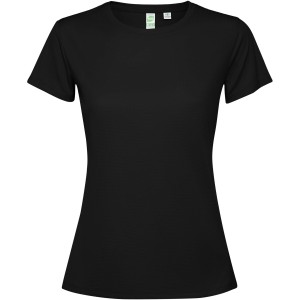 Estoril short sleeve women's t-shirt, Solid black (T-shirt, mixed fiber, synthetic)