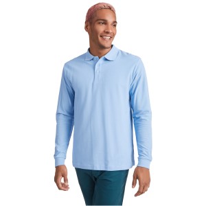 Estrella long sleeve men's polo, Marl Grey (Long-sleeved shirt)