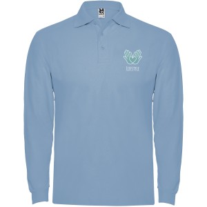 Estrella long sleeve men's polo, Sky blue (Long-sleeved shirt)