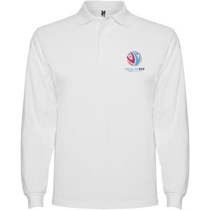 Estrella long sleeve men's polo, White (Long-sleeved shirt)