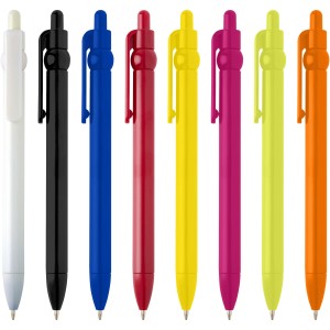 Fidget recycled plastic ballpoint pen (black ink), Lime gree (Plastic pen)