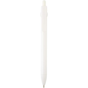 Fidget recycled plastic ballpoint pen (black ink), White (Plastic pen)