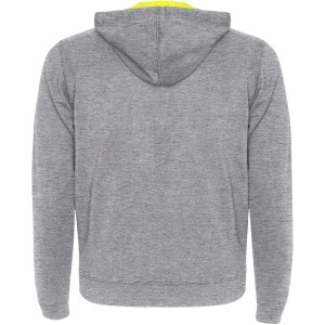 Fuji unisex sweat jacket, Heather grey, Fluor Yellow (Pullovers)