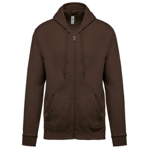 FULL ZIP HOODED SWEATSHIRT, Chocolate