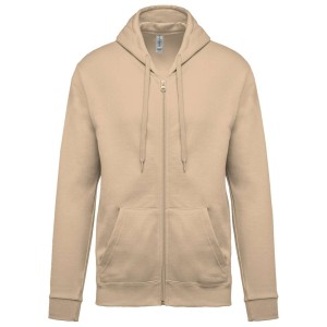 FULL ZIP HOODED SWEATSHIRT, Light Sand