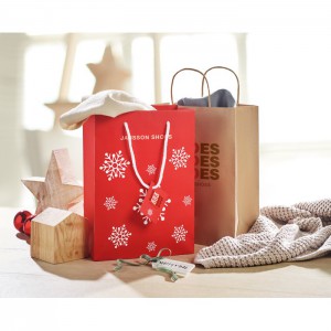 Gift paper bag medium, Red (Pouches, paper bags, carriers)