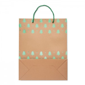 Gift paper bag with pattern, green (Pouches, paper bags, carriers)