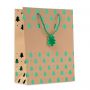 Gift paper bag with pattern, green