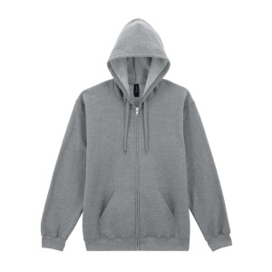 SOFTSTYLE<sup>&reg;</sup> MIDWEIGHT FLEECE ADULT FULL ZIP HOODED SWEATSHIRT, RS Sport Grey