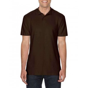 SOFTSTYLE<SUP><sup>®</sup></SUP> ADULT DOUBLE PIQU POLO, Dark Chocolate