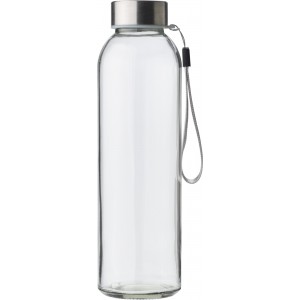 Glass bottle (500 ml) with neoprene sleeve Nika, grey (Water bottles)